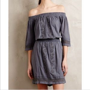 Anthropologie Tularosa Embroidered‎ Eyelet Off-the-Shoulder Dress